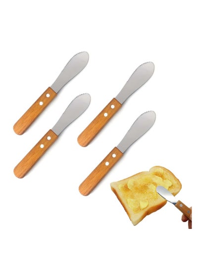 Buy 4Pcs Butter Knife Spreader Stainless Steel Cream Spatula Condiment Spreader Deluxe Sandwich Cream Cheese Condiment Knives Set for Pastry Cake DIY Shop Bread Slicer Bagel Slicer in UAE