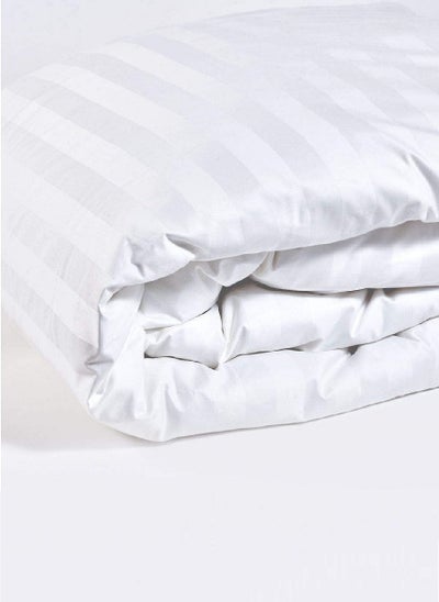 Buy Luxury King Stripe Duvet Comforter Cotton White 240x260cm in UAE