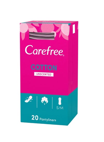 Buy CAREFREE COTTON FEEL NOR PERFUME FREE PANTYLINERS 20'S in UAE