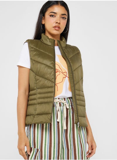 Buy Zip Through Puffer Vest Jacket in Saudi Arabia