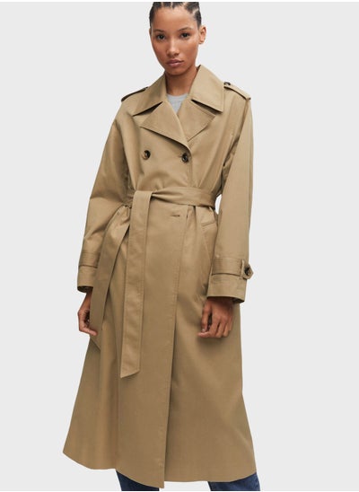 اشتري Pocket Detail Longline Trench Coat في الامارات