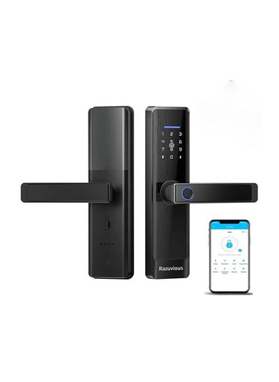 Buy Razuvious Smart Lock,Fingerprint Door Lock with 4585 Mortise.Keyless Entry Bluetooth Lock,Free APP,IC Card,Anti-peep Code,Work with Alexa,TT Lock App Control,for Home,Office,Apartment (R1) in Saudi Arabia