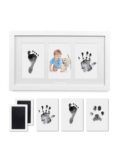 اشتري Baby Handprint and Footprint Kit Framed Photo with Clean Touch Ink Pad for Newborn Gift في السعودية