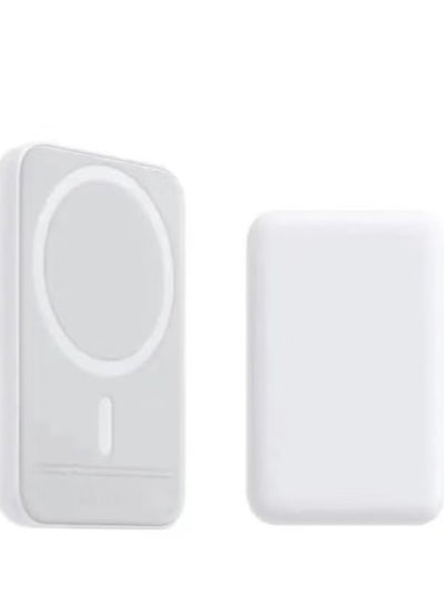 Buy MagSafe Wireless Power Bank for iPhone 15 Pro – 10,000mAh Portable Charger (White) in UAE