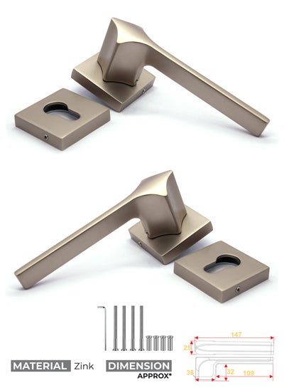 Buy Mortise Zinc Door Handle (W-2004 SATIN) in Saudi Arabia