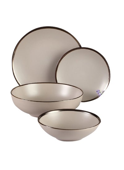 Buy 19-Piece Dine in Style Porcelain Dinner Set Brown ST81-S19-BG in Saudi Arabia