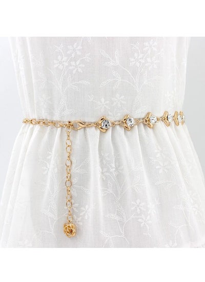 اشتري New Womens Pearl Fashion Versatile Decorative Dress Summer Skirt Small Belt في الامارات