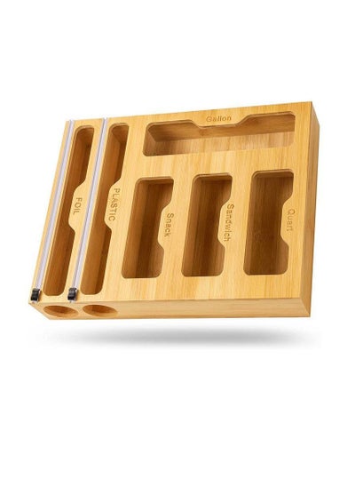 Buy Bamboo Foil & Wrap Organizer 6 Compartment Design – Style and Functionality for Your Kitchen T in Egypt