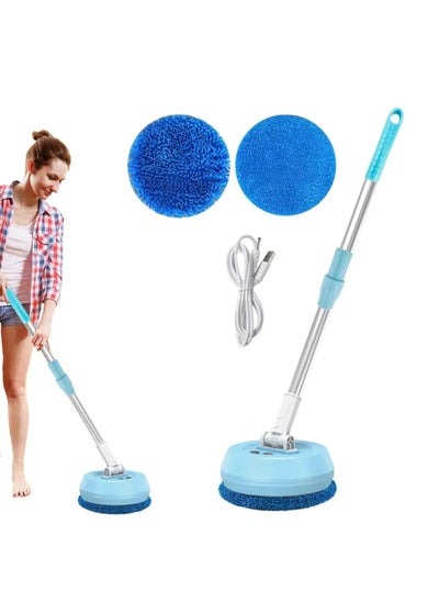 اشتري Electric Cordless Mop Wireless 180 Rotatable Round Broom Adjustable Super Absorbent Floor Cleaner في الامارات