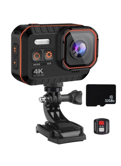 Buy Action Camera Ultra HD 4K Sport Camera Remote Control 2 inch 1080P Screen Waterproof, 32GB TF Card included in UAE