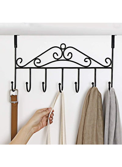 Buy Metal Over Door Hanger With 7 Hooks (Black) in Egypt