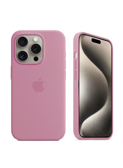 Buy Soft Liquid Silicone Case Cover With MagSafe For Apple iPhone 15 Pro Max 2023 Light Pink in UAE