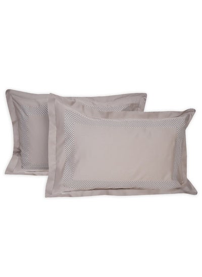 اشتري Luxurious Embroidered 400 Thread Count 100 Percent Cotton Pillow Case Set of 2 في السعودية