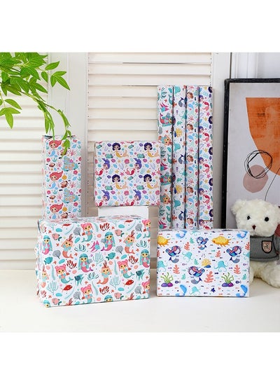 Buy 8 Sheets Gift Wrapping Paper With Accessories,Holiday Gift Wrapping Paper,Birthday Gift Box Gift Wrapping DIY, Gift Wrapping Paper for Birthday, Holiday, Wedding, Party,Kids Gift Wrapping (70cmX50cm) in Saudi Arabia