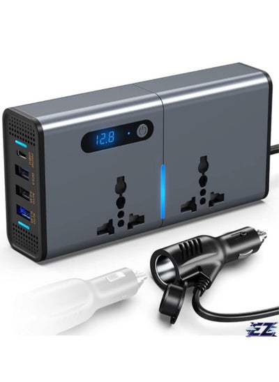 Buy "200W Car Power Inverter: 12/24V to 220V AC with USB & Type-C Ports" in UAE