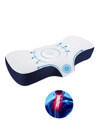 Buy Advanced Memory Contour Foam Pillow, Adjustable Ergonomic Cervical Pillow, for Neck Pain Relief, for Side, Back, Butterfly Cervical Pillow in Saudi Arabia