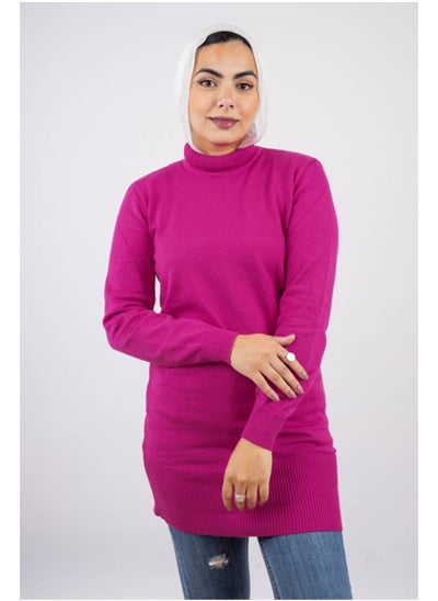 اشتري Long Modest Basic Fit Pullover | Free Size | HotPink في مصر