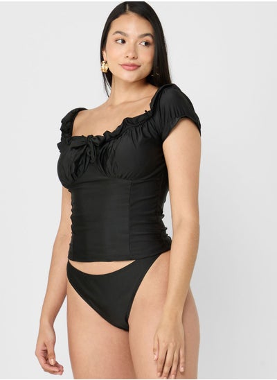 Buy Ruffle Front Detail Bikini Set in UAE