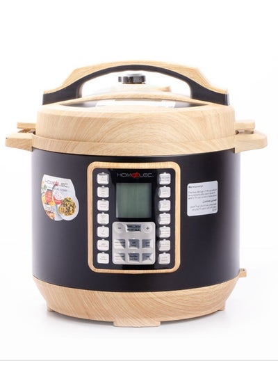 Buy Home elec pressure cooker 6 liters 1000 watts light wood in Saudi Arabia