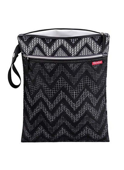 اشتري Wet Dry Bag Reusable Baby Diaper Bag Accessory With Two Compartments For Cloth Diapers Toys Swimsuits Dirty Gym Clothes Toiletries Large Capacity Waterproof And Stylish Black في الامارات