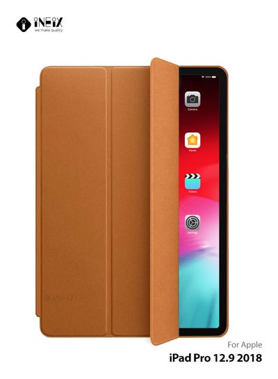 Buy Smart Flip Case Cover For Apple iPad Pro 12.9 (2018) Brown in Saudi Arabia