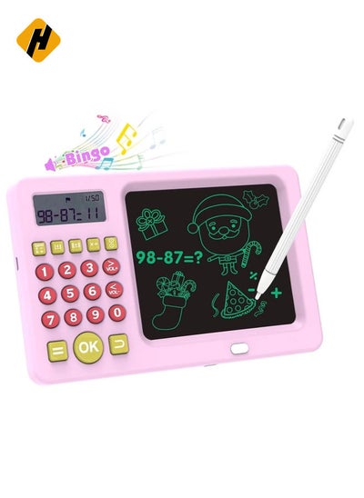 Buy Electronic Math Game with LCD Writing Tablet for Age 6+ Kids , Addition, Subtraction, Multiplication&Division Math Games Gift for Boys & Girls Ages 6+（Pink） Brand: Pussan in Saudi Arabia