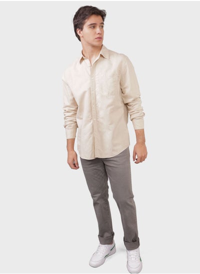 Buy Essential Button-Up Regular Fit Shirt in Saudi Arabia