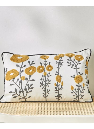 Buy Retro Bloom Filled Cushion 50x30 cm in Saudi Arabia