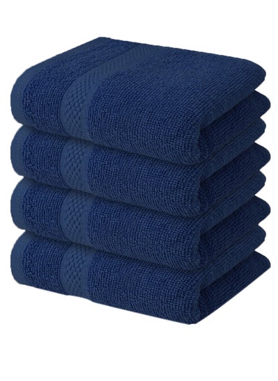 اشتري Infinitee Xclusives Premium Blue Washcloths Set – Pack of 4, 33cm x 33cm 100% Cotton Wash Cloths for Your Body and Face Towels, Kitchen Dish Towels and Rags, Baby Washcloth في الامارات