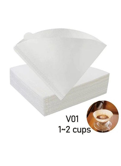 Buy 100 Piece Coffee Paper Filter Set V60 Size 01 White in UAE