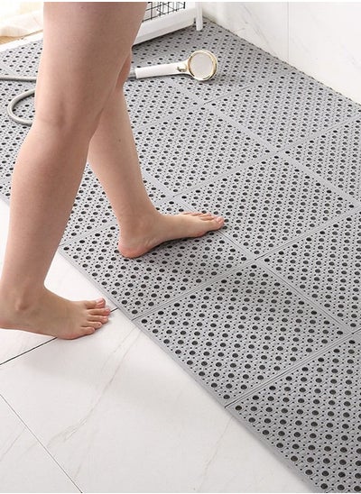 Buy Shower Room Bathroom Kitchen Non-slip Mat, Freely Combinable Floor Mat With Drain Hole One Piecie in Saudi Arabia