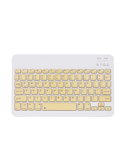 Buy 10-inch Wireless BT Keyboard Three-system Universal Colorful Rechargeable BT Keyboard Mobilephone Tablet Universal Keyboard Yellow in UAE