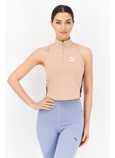 اشتري Women Sportswear Fit Short Sleeve Training Top, Dusty Tan في الامارات