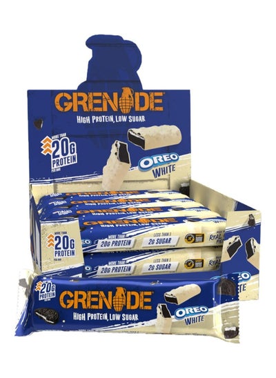 Buy Grenade High Protein, Low Sugar Bar - OREO White, 12 x 60 g in Saudi Arabia