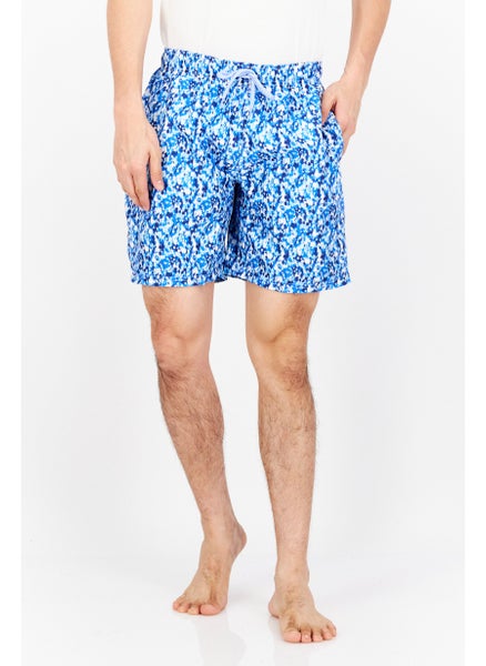 Buy Men Allover Print Board Shorts, Blue Combo in UAE