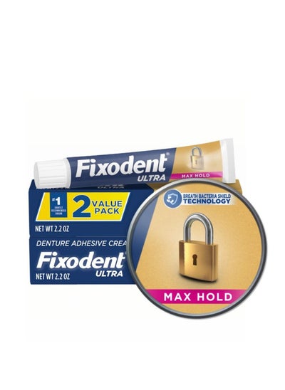 اشتري Fixodent Ultra Max Hold Denture Adhesive, 2.2 Oz (Pack of 2) في الامارات