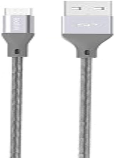 اشتري Silicone Power Cable Micro-USB Nylon, 1M - Gray في مصر