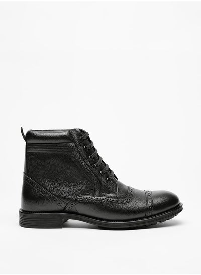 Buy Men Solid Chukka Boots with Lace-Up Closure in UAE