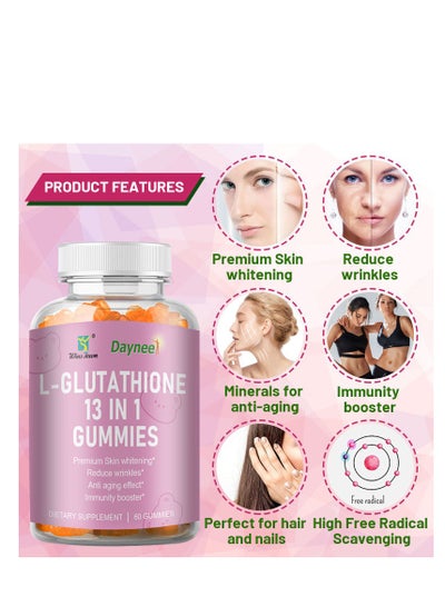 L-Glutathione 13 In 1 Gummies, L-Glutathione With Collagen Chewable  Supplements For Skin Care,Anti-Aging, Whitening And Brightening, Dietary  Supplements,60 Gummies price in Saudi Arabia | Noon Saudi Arabia | kanbkam
