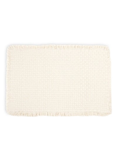 اشتري Handwoven Bath Rug, Ivory - 80X0.5 Cm في الامارات