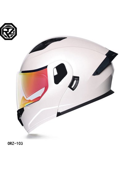 اشتري New Double Mirror Helmet Semi Full Cover Four Seasons Motorcycle Helmet في السعودية