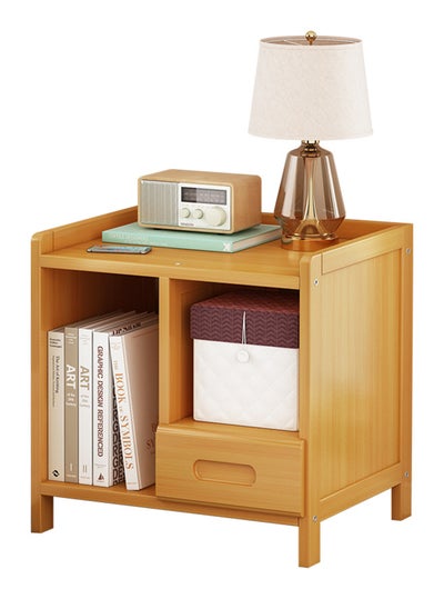 اشتري Bamboo Bedside Table with 1 Drawer and 2 Open Shelves, Coffee Table with Storage Function, Bedside Table for Bedroom Living Room Dormitory, Elementary School في السعودية