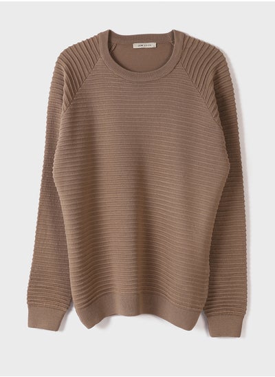 اشتري 24 / 5.000 Textured Men's Knitwear Sweater في مصر