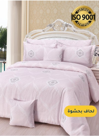 Buy Microfiber Printed Comforter Sets, Fits 200 x 200 cm King / Double Size Bed, 8 Pcs, With Soft Filling, Celine Series in Saudi Arabia