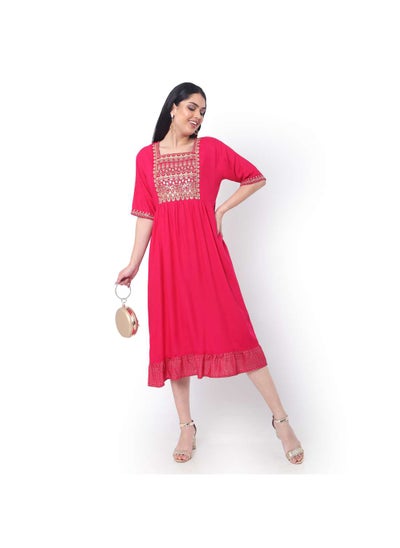 Buy HIGH QUALITY SHORT VISCOSE FRONT EMBROIDERED WITH SHORT SLEEVES ARABIC KAFTAN JALABIYA DRESS in Saudi Arabia