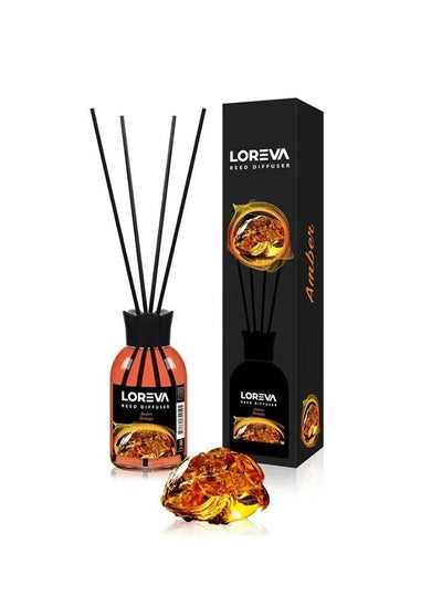 Buy Loreva Reed Diffuser Amber Fragrance Room Freshener 110ml in UAE