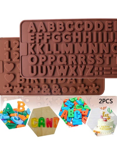 Buy Silicone Chocolate Molds Letter,Number Chocolate Candy Mold Non-Stick Baking Mold for Fondant Muffins Mousses Cake Cupcake Topper Decoration in Saudi Arabia