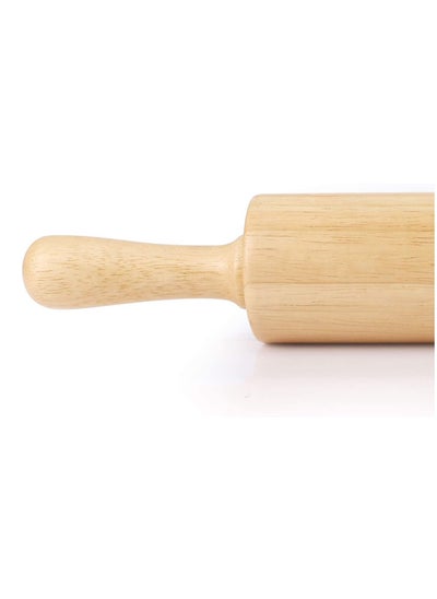 Buy Classic Wooden Revolving Rolling Pin 23cm - Wood Dough Roller in UAE