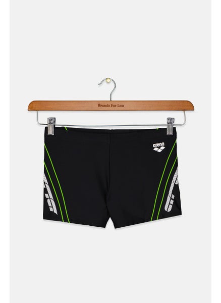 اشتري Men Textured Swim Trunks, Black and Leaf and White في السعودية