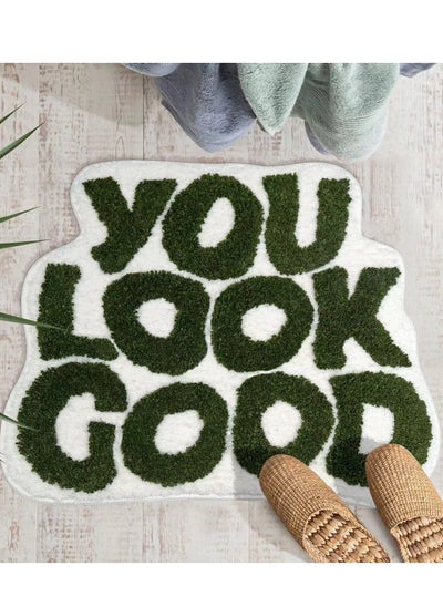 Buy You Look Good Bathroom Rugs Non Slip Shower Rug Absorbent Bathroom Decor Door Mat for Bedroom Kitchen Living Room Decor Green, 25"x21" in Saudi Arabia